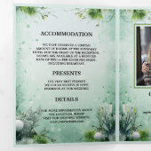 Kerst Winter Lime Groen Minimalistisch Persoonlijk Drieluik Uitnodiging (Binnenzijde eerst)