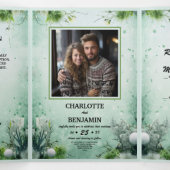 Kerst Winter Lime Groen Minimalistisch Persoonlijk Drieluik Uitnodiging (Binnenkant midden)