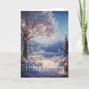 Kerst Winter Magische Tuin Vakantie Kaart
