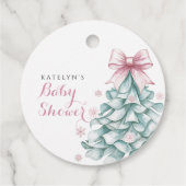 Kerst Winter Meisje Baby shower Bedankjes Labels (Achterkant)