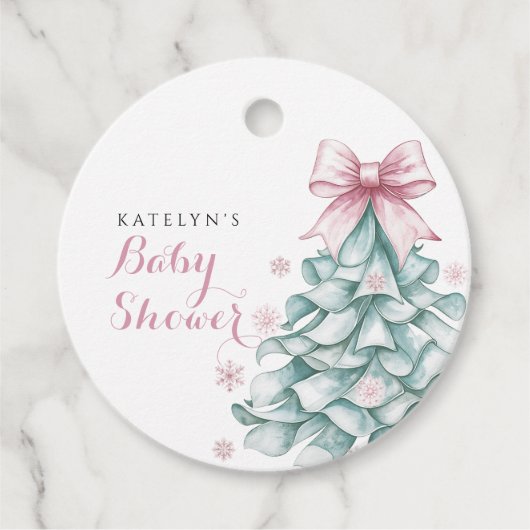 Kerst Winter Meisje Baby shower Bedankjes Labels (Voorkant)