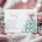 Kerst Winter Meisje Baby shower Boeken voor Baby Informatiekaartje
