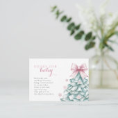 Kerst Winter Meisje Baby shower Boeken voor Baby Informatiekaartje (Staand voorkant)
