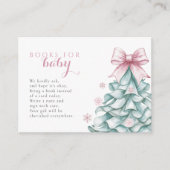 Kerst Winter Meisje Baby shower Boeken voor Baby Informatiekaartje (Voorkant)
