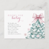 Kerst Winter Meisje Baby shower Boeken voor Baby Informatiekaartje (Voorkant)