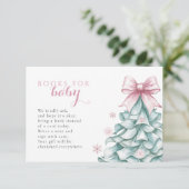 Kerst Winter Meisje Baby shower Boeken voor Baby Informatiekaartje (Staand voorkant)
