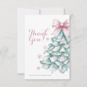 Kerst Winter Meisje Baby shower Dank u kaart (Voorkant)