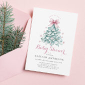 Kerst Winter Meisje Baby shower Kaart