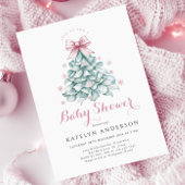 Kerst Winter Meisje Baby shower Kaart