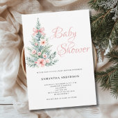 Kerst Winter Meisje Baby shower Kaart