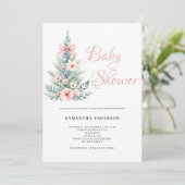 Kerst Winter Meisje Baby shower Kaart