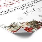 Kerst Winter Meisje Baby shower Luier Raffle Poster (Hoek)