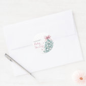 Kerst Winter Meisje Baby shower Ronde Sticker (Envelop)