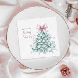 Kerst Winter Meisje Baby shower Servet