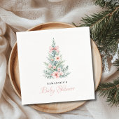 Kerst Winter Meisje Baby shower Servet
