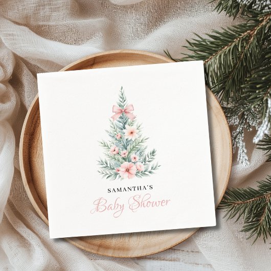 Kerst Winter Meisje Baby shower Servet