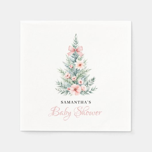 Kerst Winter Meisje Baby shower Servet (Voorkant)