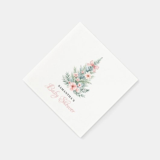 Kerst Winter Meisje Baby shower Servet (Hoek)