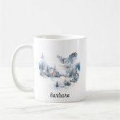Kerst Winter Mountain Forest Adventure Wolf Koffiemok (Links)