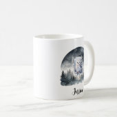 Kerst Winter Mountain Forest Avontuur Uil Art Koffiemok (Voorkant rechts)
