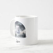 Kerst Winter Mountain Forest Avontuur Uil Art Koffiemok (Voorkant links)
