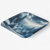 Kerst Winter Mountain Scene Papieren Bordje (Gebogen)