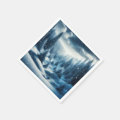 Kerst Winter Mountain Scene Servet (Hoek)