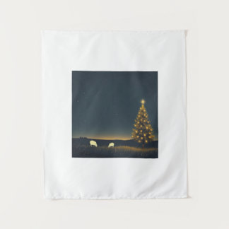 Kerst winter nacht Tapestry Wandkleed