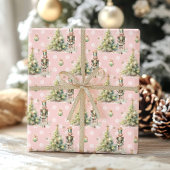 Kerst Winter Onederland goud roze notenkraker Inpakpapier Vel