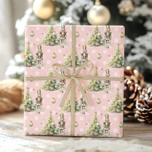 Kerst Winter Onederland goud roze notenkraker Inpakpapier Vel
