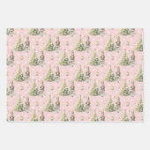 Kerst Winter Onederland goud roze notenkraker Inpakpapier Vel (Voorkant)