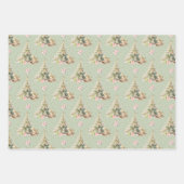 Kerst Winter Onederland goud roze Poinsettia Inpakpapier Vel (Voorkant 3)