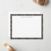 Kerst Winter Patroon Blanko  Notitiekaartje (Voorkant / Achterkant in situ)