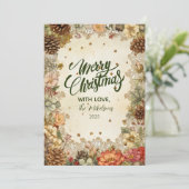 Kerst Winter Pine Elegance Feestdagenkaart (Staand voorkant)