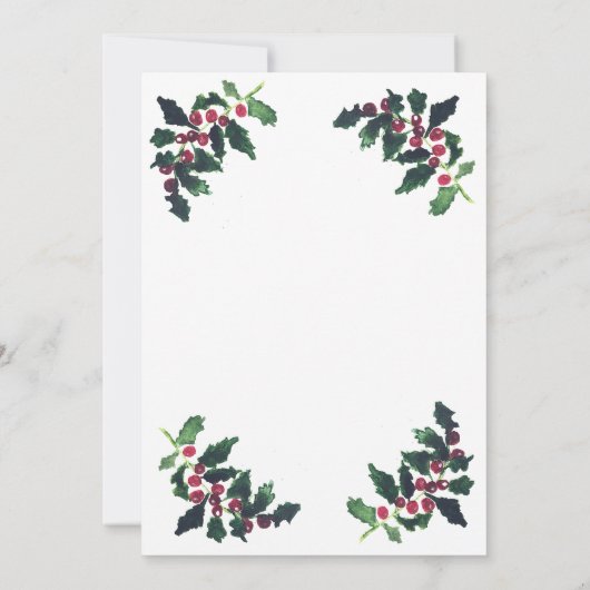 Kerst Winter Pine Tree Waterverf Bruiloft Kaart (Achterkant)