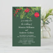 Kerst Winter Pine Tree Waterverf Bruiloft Kaart (Staand voorkant)