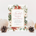 Kerst Winter Red Gold Greenery Vrijgezellenfeest Kaart<br><div class="desc">Vier het seizoen van de liefde met onze Kerstmis Winter Red Gold Greenery Bruids Douche Uitnodiging! 🎄❤️✨ Met weelderige rode bloemen, elegante gouden accenten en feestelijk wintergroen, vangt deze uitnodiging de magie van een gezellig en elegant vakantie-vrijgezellenfeest. Gedrukt op hoogwaardig karton, combineert het seizoensgebonden charme met tijdloze sophisticatie, waardoor het...</div>