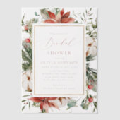 Kerst Winter Red Gold Greenery Vrijgezellenfeest Vellum Uitnodigingen (Voorkant)