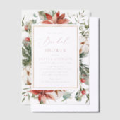 Kerst Winter Red Gold Greenery Vrijgezellenfeest Vellum Uitnodigingen (Offset)