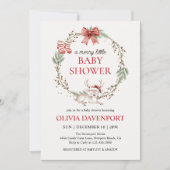 Kerst Winter Rendier Baby Shower Kaart (Voorkant)