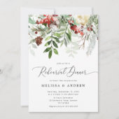 Kerst winter repetitie dinerfoto kaart (Voorkant)