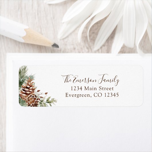 Kerst Winter Retouradres Label