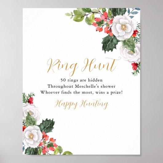 Kerst Winter Ring Jacht Bruidsdouche Spel Poster (Voorkant)