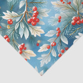 Kerst Winter Rode bessen en dennentakken Tissuepapier (Detail)