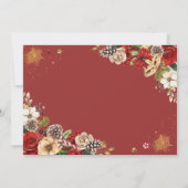 Kerst Winter Rode Gouden Poinsettia Save The Date Kaart (Achterkant)