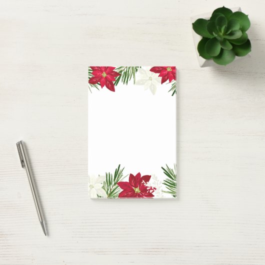 Kerst Winter Rode Vette Poinsettia Post-it® Notes (Kantoor)