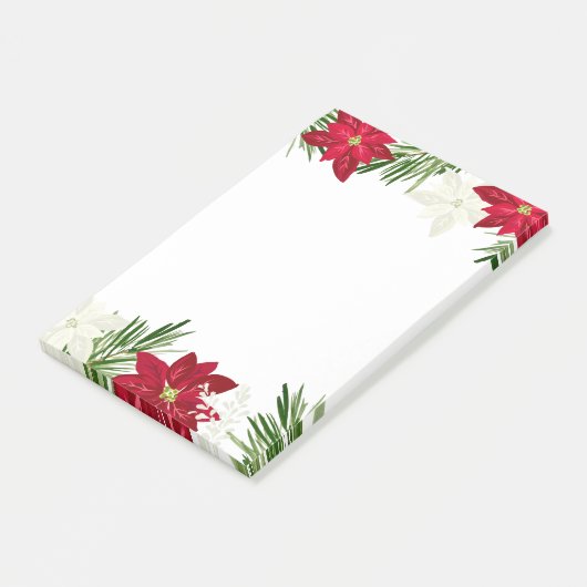 Kerst Winter Rode Vette Poinsettia Post-it® Notes (Schuin)