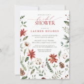 Kerst Winter Rode Waterverf Vrijgezellenfeest Kaart (Voorkant)