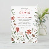 Kerst Winter Rode Waterverf Vrijgezellenfeest Kaart (Staand voorkant)