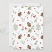 Kerst Winter Rode Waterverf Vrijgezellenfeest Kaart (Achterkant)